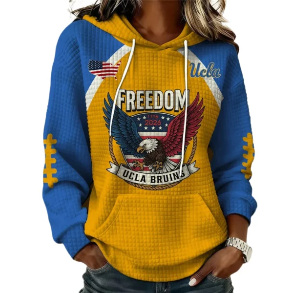 UCLA Bruins x Freedom American Women's Waffle Knit Pullover Hoodie Limited