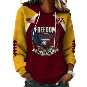 Minnesota Golden Gophers x Freedom American Women's Waffle Knit Pullover Hoodie Limited