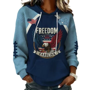 North Carolina Tar Heels x Freedom American Women's Waffle Knit Pullover Hoodie Limited
