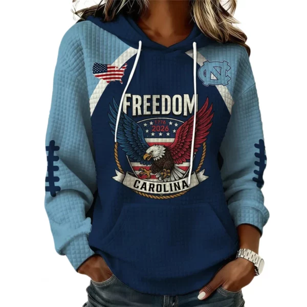 North Carolina Tar Heels x Freedom American Women's Waffle Knit Pullover Hoodie Limited