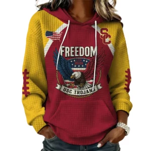 USC Trojans x Freedom American Women's Waffle Knit Pullover Hoodie Limited
