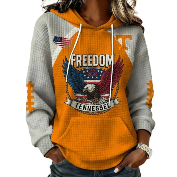 Tennessee Volunteers x Freedom American Women's Waffle Knit Pullover Hoodie Limited