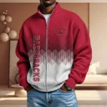 Arkansas Razorbacks Men’s Full Zip Waffle Knit Long Sleeve Sweatshirt Limited