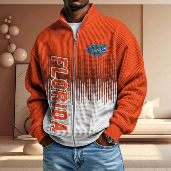 Florida Gators Men’s Full Zip Waffle Knit Long Sleeve Sweatshirt Limited