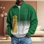 Oregon Ducks Men’s Full Zip Waffle Knit Long Sleeve Sweatshirt Limited