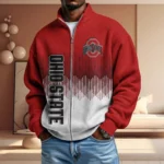 Ohio State Buckeyes Men’s Full Zip Waffle Knit Long Sleeve Sweatshirt Limited