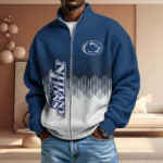 Penn State Nittany Lions Men’s Full Zip Waffle Knit Long Sleeve Sweatshirt Limited