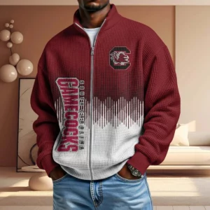 South Carolina Gamecocks Men’s Full Zip Waffle Knit Long Sleeve Sweatshirt Limited