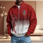 Stanford Cardinal Men’s Full Zip Waffle Knit Long Sleeve Sweatshirt Limited