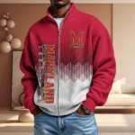 Maryland Terrapins Men’s Full Zip Waffle Knit Long Sleeve Sweatshirt Limited
