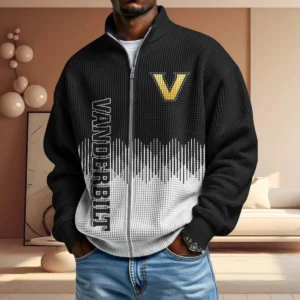 Vanderbilt Commodores Men’s Full Zip Waffle Knit Long Sleeve Sweatshirt Limited